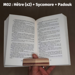 Losange de lecture en bois massif M02 Hêtre, Sycomore et Padouk