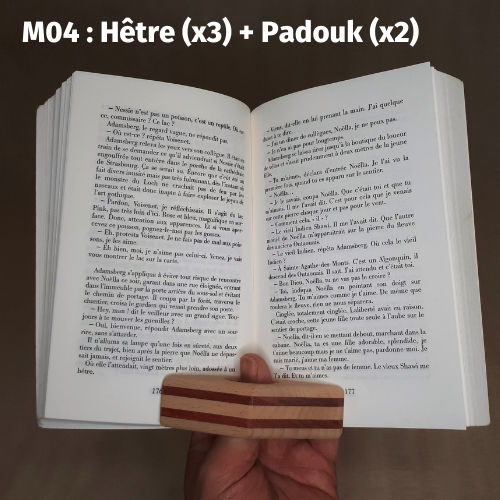 Losange de lecture en bois massif M04 Hêtre et Padouk