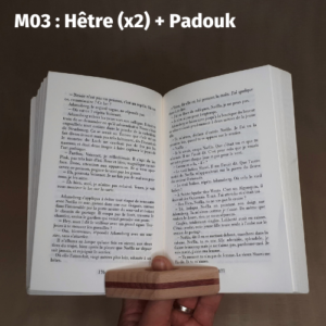 Losange de lecture en bois massif M03 Hêtre et Padouk